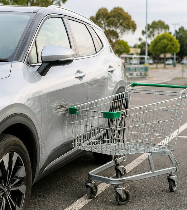 Car park damage from shopping trolleys
