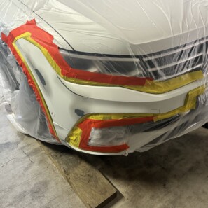 car bumper repair preparation