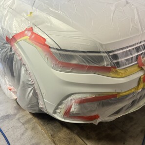 car bumper repair spraying